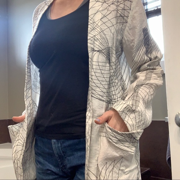 Linen oversized summer coverup shirt - Picture 1 of 10